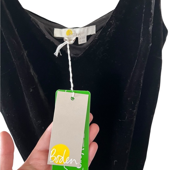 BODEN NEW Velvet Black Slip Midi Dress - Picture 7 of 8